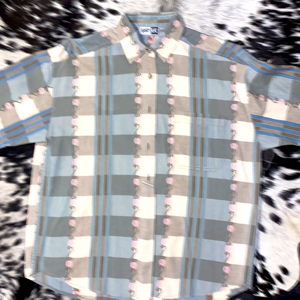 Womens Vintage Krazy Kat Button Up Blouse Top ~ Size Small ~